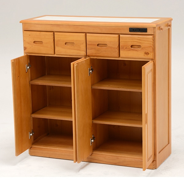 萩原 キッチンカウンター 幅91cm×高さ91cm ナチュラル MUD-6525NA 1台(ご注文単位1台)【直送品】