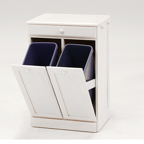 萩原 ダストボックス 15L×2 ホワイトウォッシュ MUD-6720WS 1台(ご注文単位1台)【直送品】