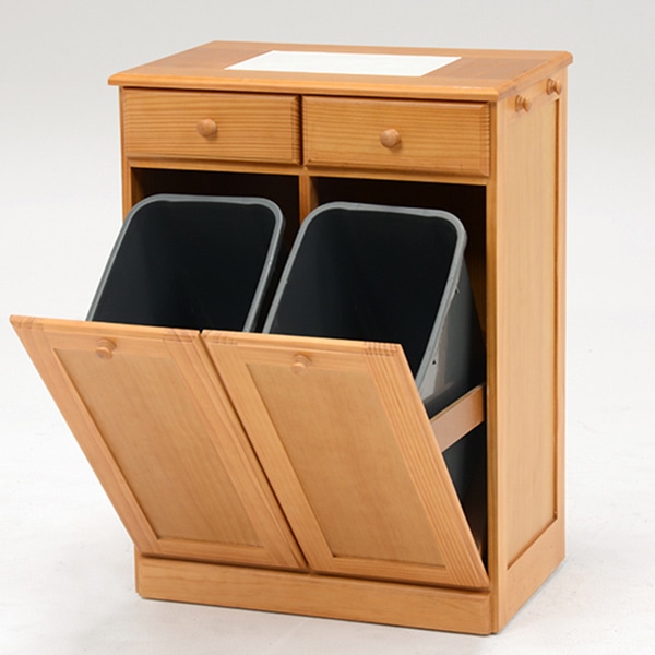 萩原 ダストボックス　25L×2 ナチュラル MUD-6722NA 1台（ご注文単位1台）【直送品】