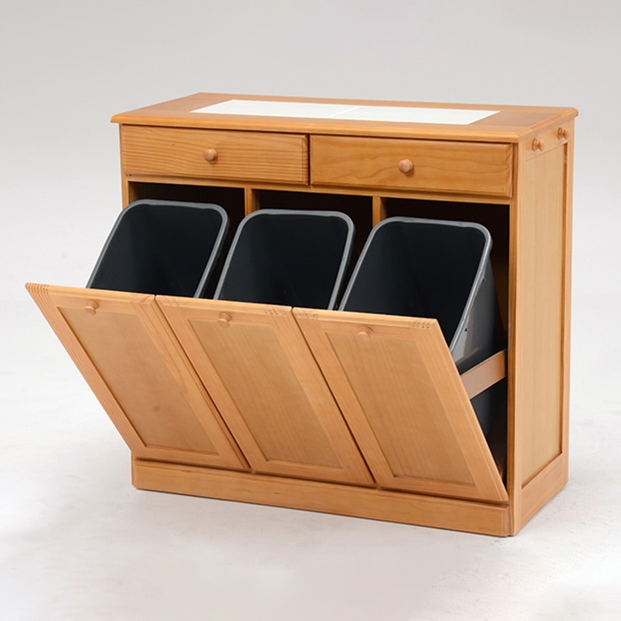 萩原 ダストボックス 25L×3 ナチュラル MUD-6723NA 1台(ご注文単位1台)【直送品】