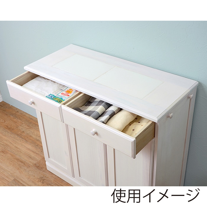 萩原 ダストボックス 25L×3 ホワイトウォッシュ MUD-6723WS 1台(ご注文単位1台)【直送品】