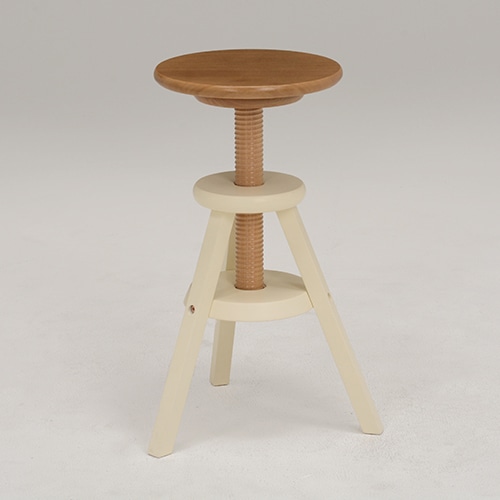 萩原 回転スツール ナチュラルホワイト VH-7960NW 1台(ご注文単位1台)【直送品】