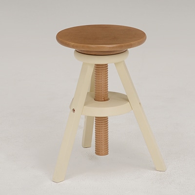 萩原 回転スツール ナチュラルホワイト VH-7960NW 1台(ご注文単位1台)【直送品】