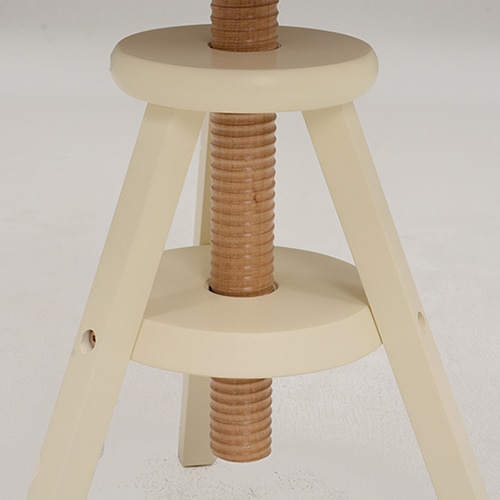 萩原 回転スツール ナチュラルホワイト VH-7960NW 1台(ご注文単位1台)【直送品】