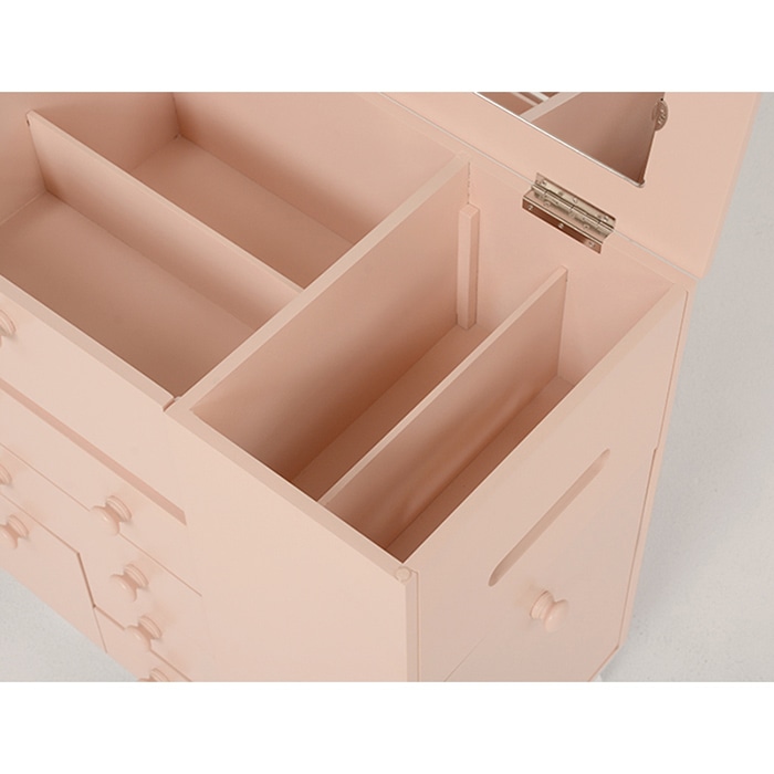 萩原 コスメワゴン　キャスター付 ピンク MUD-6649PI 1台（ご注文単位1台）【直送品】