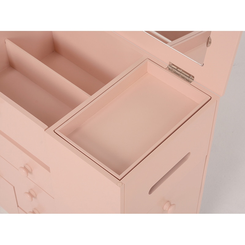 萩原 コスメワゴン　キャスター付 ピンク MUD-6649PI 1台（ご注文単位1台）【直送品】