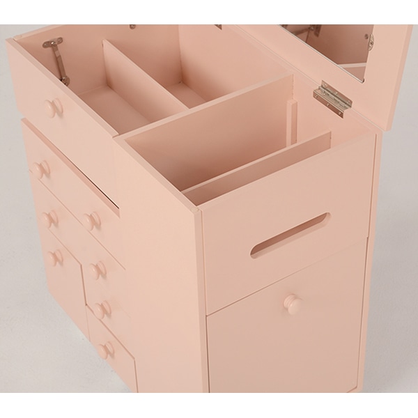 萩原 コスメワゴン　キャスター付 ピンク MUD-6649PI 1台（ご注文単位1台）【直送品】