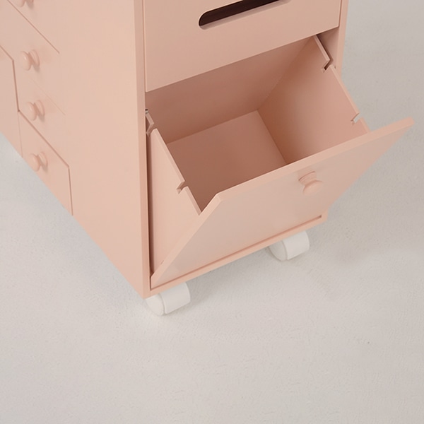 萩原 コスメワゴン　キャスター付 ピンク MUD-6649PI 1台（ご注文単位1台）【直送品】