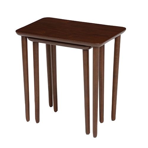 萩原 ネストテーブル 2個セット ウォールナット VT-7970WN 1台(ご注文単位1台)【直送品】