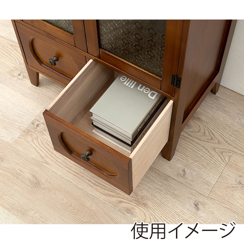 萩原 キャビネット　幅60cm ブラウン MCC-5187BR 1台（ご注文単位1台）【直送品】