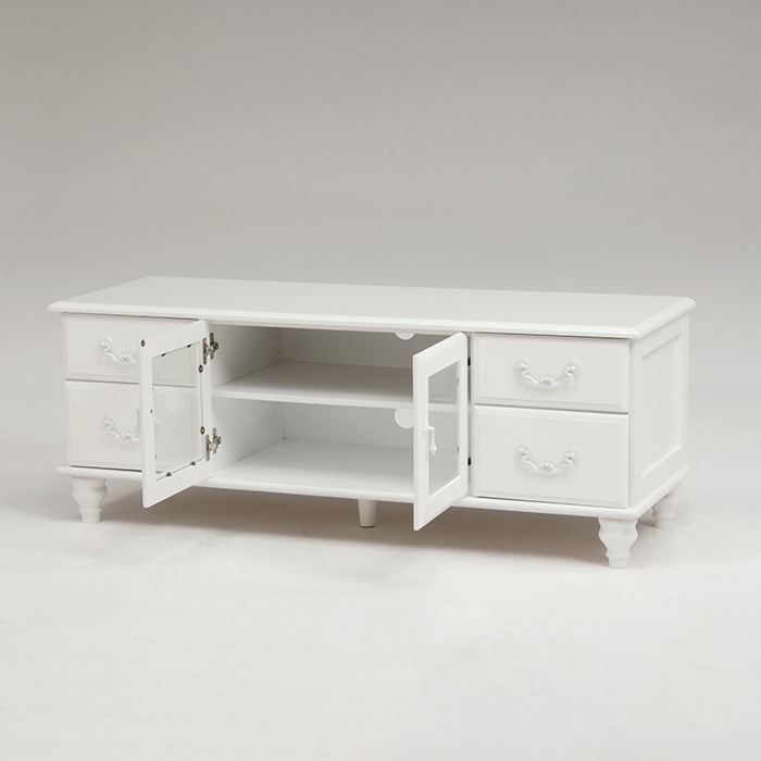 萩原 テレビ台 幅120cm ホワイト MTV-5772WH 1台(ご注文単位1台)【直送品】