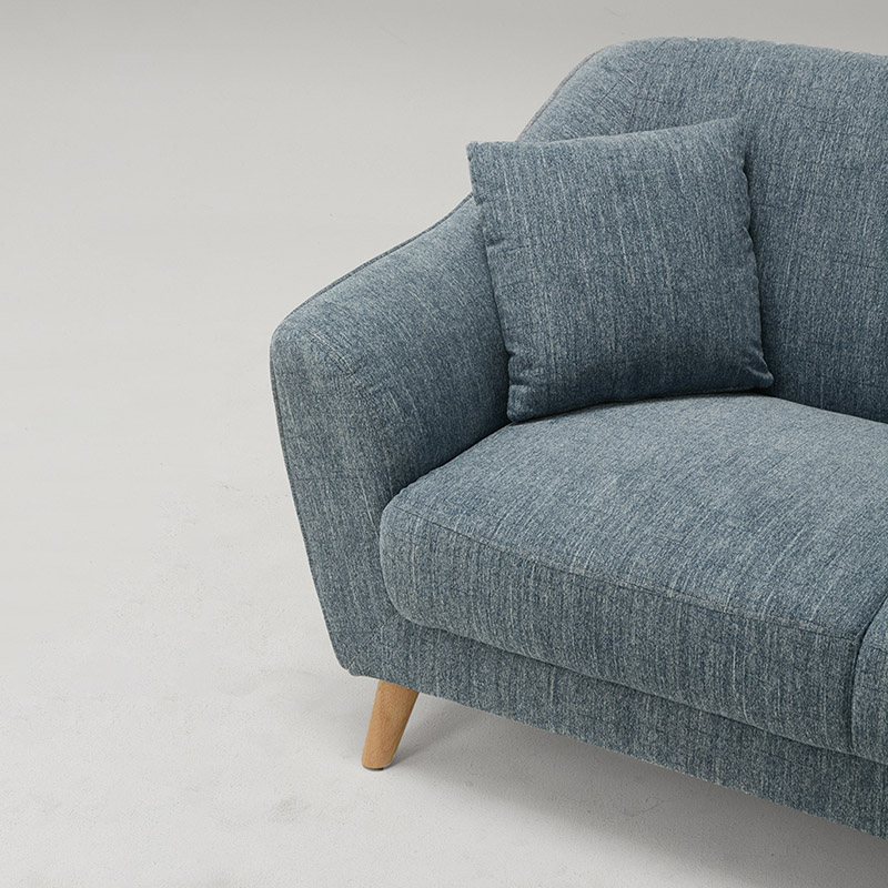 萩原 2人掛けソファ クッション付 ブルー カウル2P-BL 1台(ご注文単位1台)【直送品】