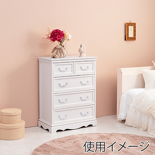 萩原 チェスト 幅60cm 4段 ホワイト MCH-6596WH 1台(ご注文単位1台)【直送品】