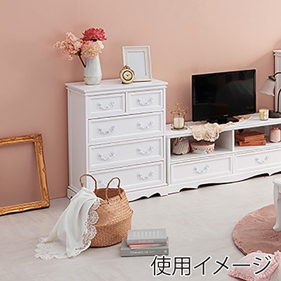 萩原 チェスト 幅60cm 4段 ホワイト MCH-6596WH 1台(ご注文単位1台)【直送品】