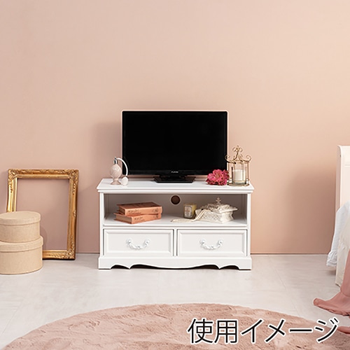 萩原 テレビ台 幅80cm ホワイト MTV-6597WH 1台(ご注文単位1台)【直送品】