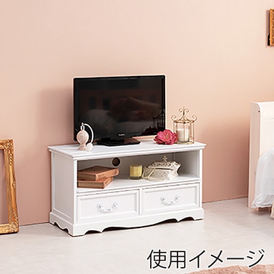 萩原 テレビ台 幅80cm ホワイト MTV-6597WH 1台(ご注文単位1台)【直送品】
