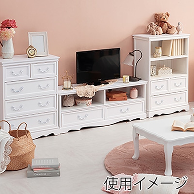 萩原 テレビ台 幅110cm ホワイト MTV-6598WH 1台(ご注文単位1台)【直送品】