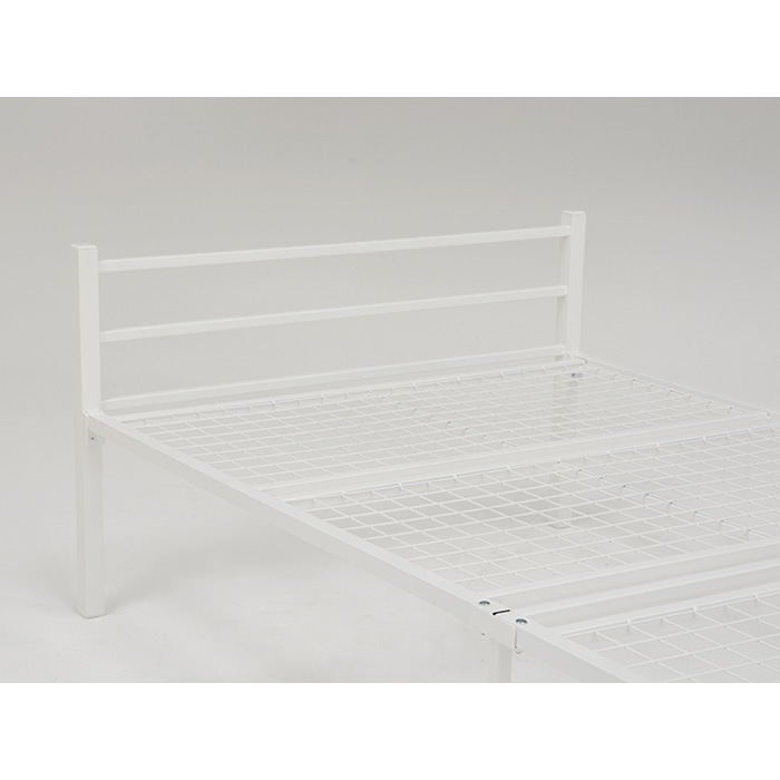 萩原 パイプベッド シングル ホワイト KH-3085WH 1台(ご注文単位1台)【直送品】