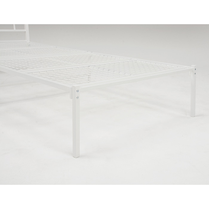 萩原 パイプベッド シングル ホワイト KH-3085WH 1台(ご注文単位1台)【直送品】