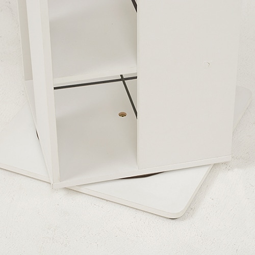 萩原 回転コミックラック 高さ137.5cm 6段 ホワイト RCC-1024WH 1台(ご注文単位1台)【直送品】