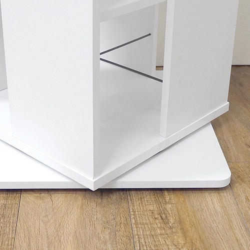 萩原 回転コミックラック 高さ137.5cm 6段 ホワイト RCC-1024WH 1台(ご注文単位1台)【直送品】