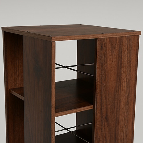 萩原 回転コミックラック 高さ137.5cm 6段 ブラウン RCC-1024BR 1台(ご注文単位1台)【直送品】