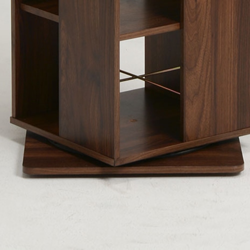 萩原 回転コミックラック 高さ137.5cm 6段 ブラウン RCC-1024BR 1台(ご注文単位1台)【直送品】