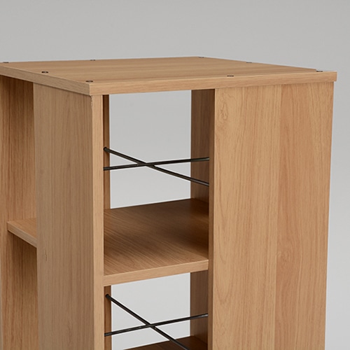 萩原 回転コミックラック 高さ137.5cm 6段 ナチュラル RCC-1024NA 1台(ご注文単位1台)【直送品】