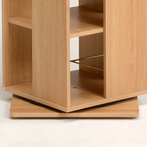 萩原 回転コミックラック 高さ137.5cm 6段 ナチュラル RCC-1024NA 1台(ご注文単位1台)【直送品】