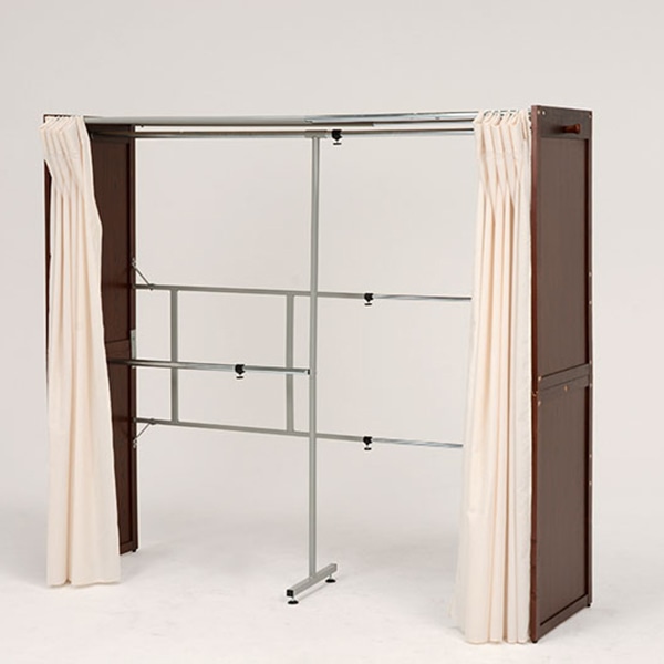 萩原 伸縮クローゼット カバー付 ダークブラウン VR-7240DBR 1台(ご注文単位1台)【直送品】