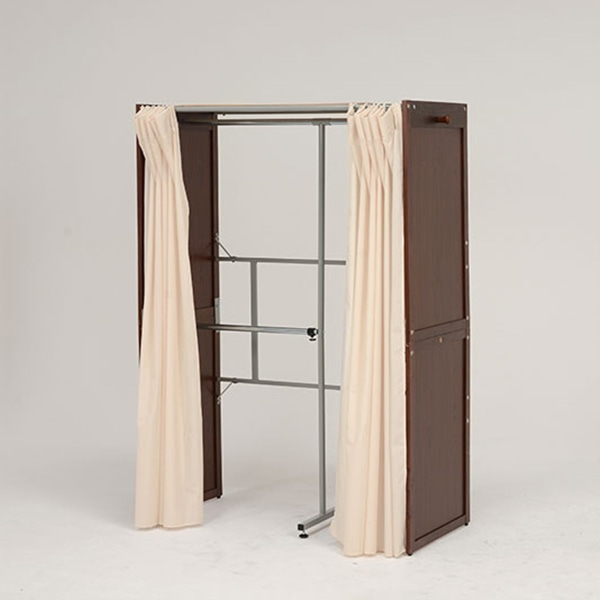 萩原 伸縮クローゼット カバー付 ダークブラウン VR-7240DBR 1台(ご注文単位1台)【直送品】