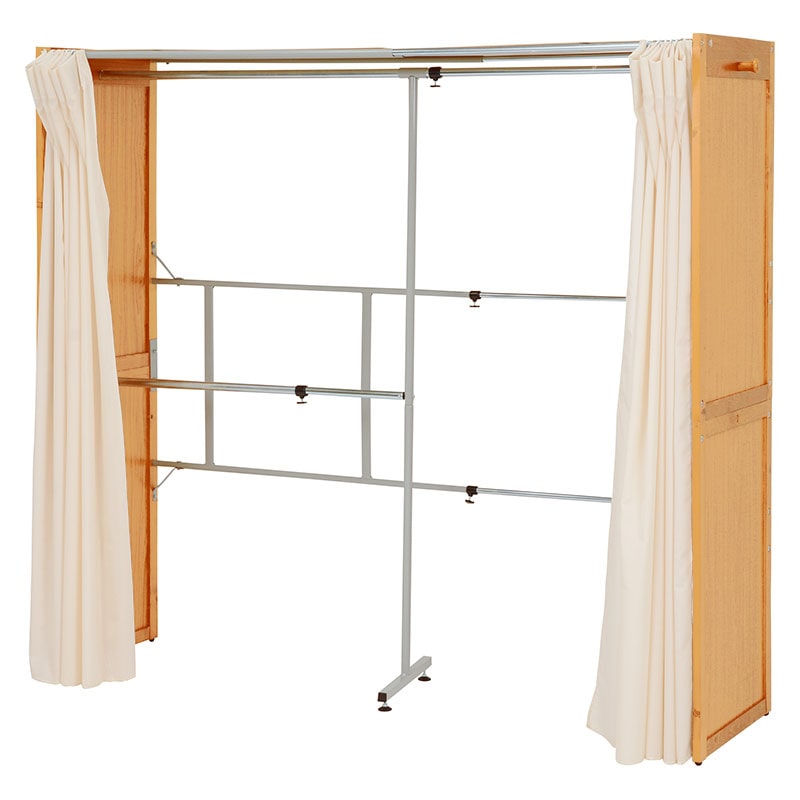 萩原 伸縮クローゼット カバー付 ナチュラル VR-7240NA 1台(ご注文単位1台)【直送品】