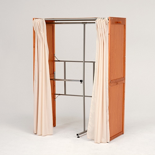 萩原 伸縮クローゼット カバー付 ナチュラル VR-7240NA 1台(ご注文単位1台)【直送品】