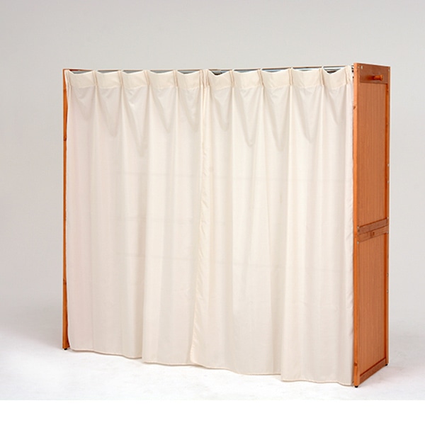 萩原 伸縮クローゼット カバー付 ナチュラル VR-7240NA 1台(ご注文単位1台)【直送品】