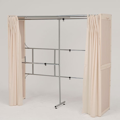 萩原 伸縮クローゼット カバー付 ホワイトウォッシュ VR-7240WS 1台(ご注文単位1台)【直送品】