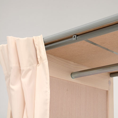 萩原 伸縮クローゼット カバー付 ホワイトウォッシュ VR-7240WS 1台(ご注文単位1台)【直送品】