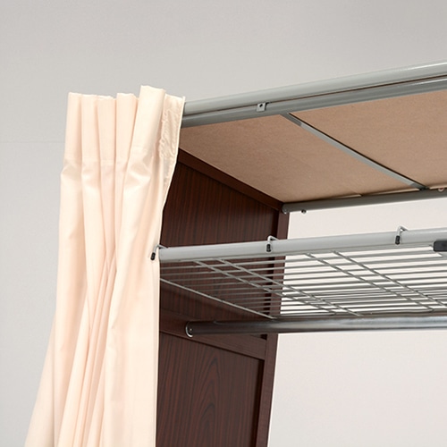 萩原 伸縮クローゼット カバー付 棚あり ダークブラウン VR-7241DBR 1台(ご注文単位1台)【直送品】