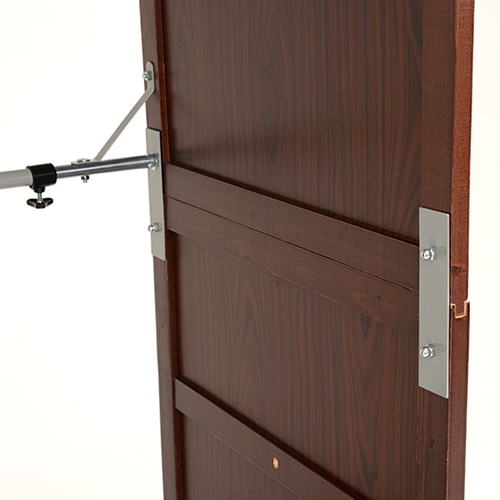 萩原 伸縮クローゼット カバー付 棚あり ダークブラウン VR-7241DBR 1台(ご注文単位1台)【直送品】