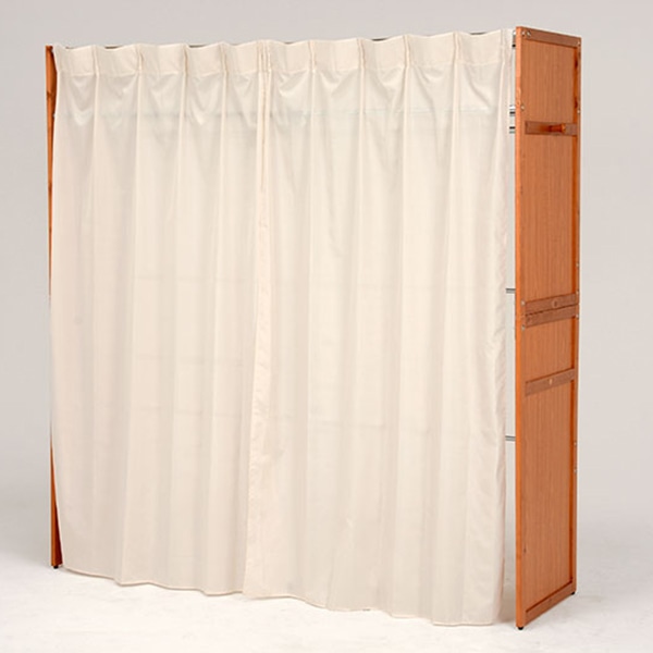 萩原 伸縮クローゼット カバー付 棚あり ナチュラル VR-7241NA 1台(ご注文単位1台)【直送品】