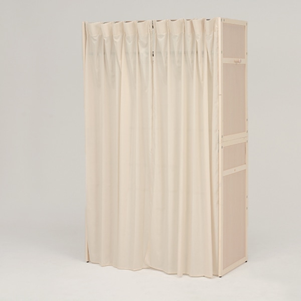 萩原 伸縮クローゼット　カバー付　棚あり ホワイトウォッシュ VR-7241WS 1台（ご注文単位1台）【直送品】