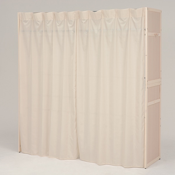 萩原 伸縮クローゼット　カバー付　棚あり ホワイトウォッシュ VR-7241WS 1台（ご注文単位1台）【直送品】