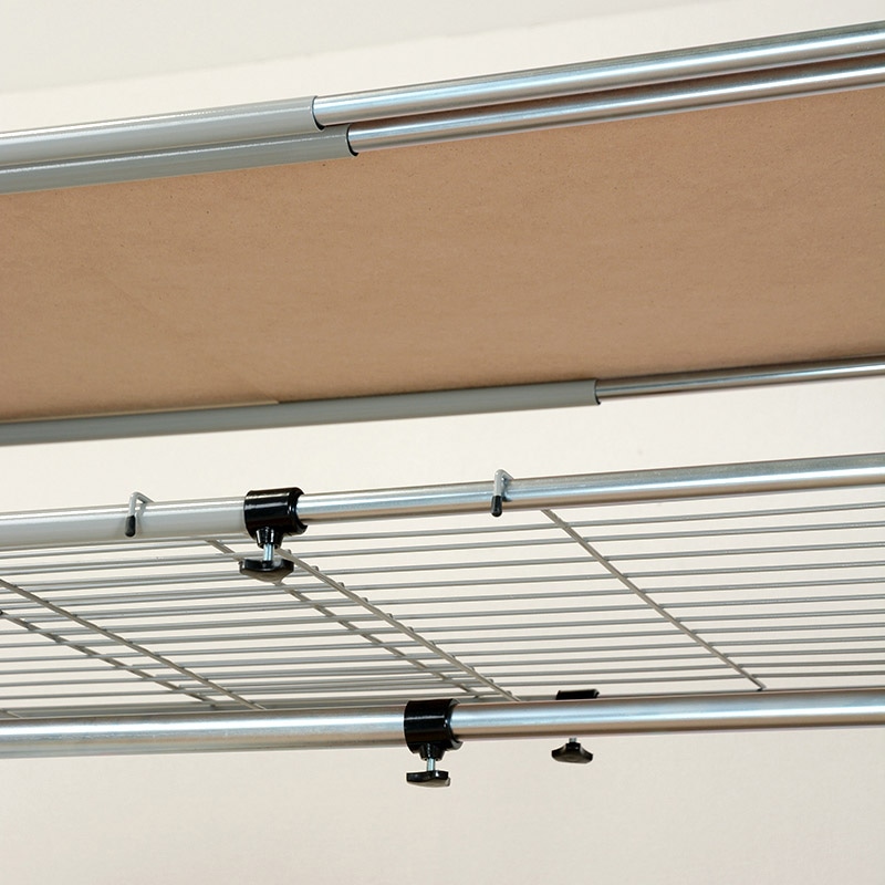 萩原 伸縮クローゼット　カバー付　棚あり ホワイトウォッシュ VR-7241WS 1台（ご注文単位1台）【直送品】