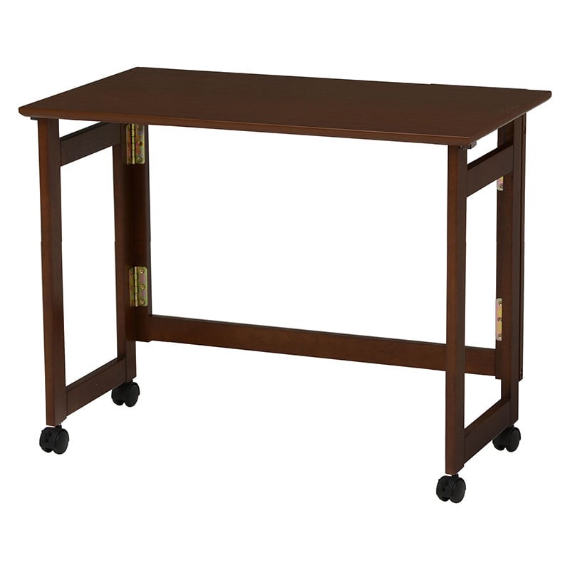 萩原 折りたたみデスク 高さ65cm ダークブラウン VT-7811DBR 1台(ご注文単位1台)【直送品】