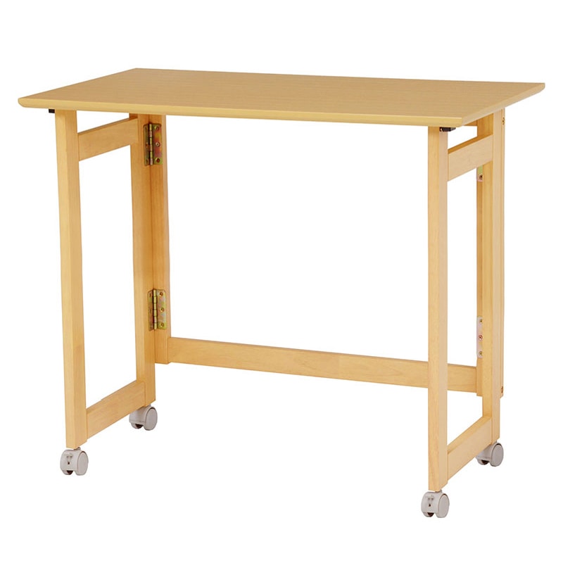 萩原 折りたたみデスク 高さ65cm ナチュラル VT-7811NA 1台(ご注文単位1台)【直送品】