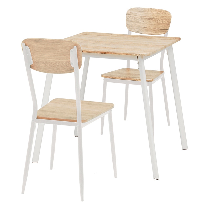 萩原 ダイニング3点セット ナチュラルホワイト LDS-4912WH 1セット（ご注文単位1セット）【直送品】