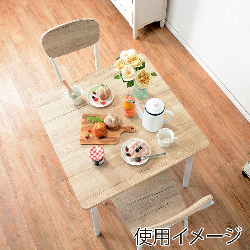 萩原 ダイニング3点セット ナチュラルホワイト LDS-4912WH 1セット(ご注文単位1セット)【直送品】