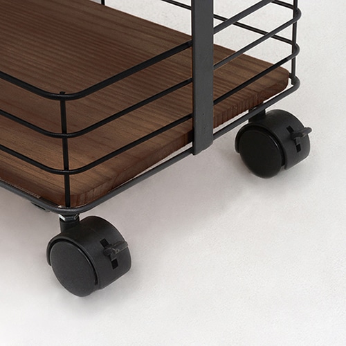 萩原 スリムワゴン　奥行20cm ブラック KR-3855BK 1台（ご注文単位1台）【直送品】