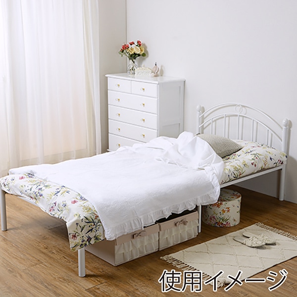 萩原 パイプベッド シングル ホワイト KH-3089WH 1台(ご注文単位1台)【直送品】