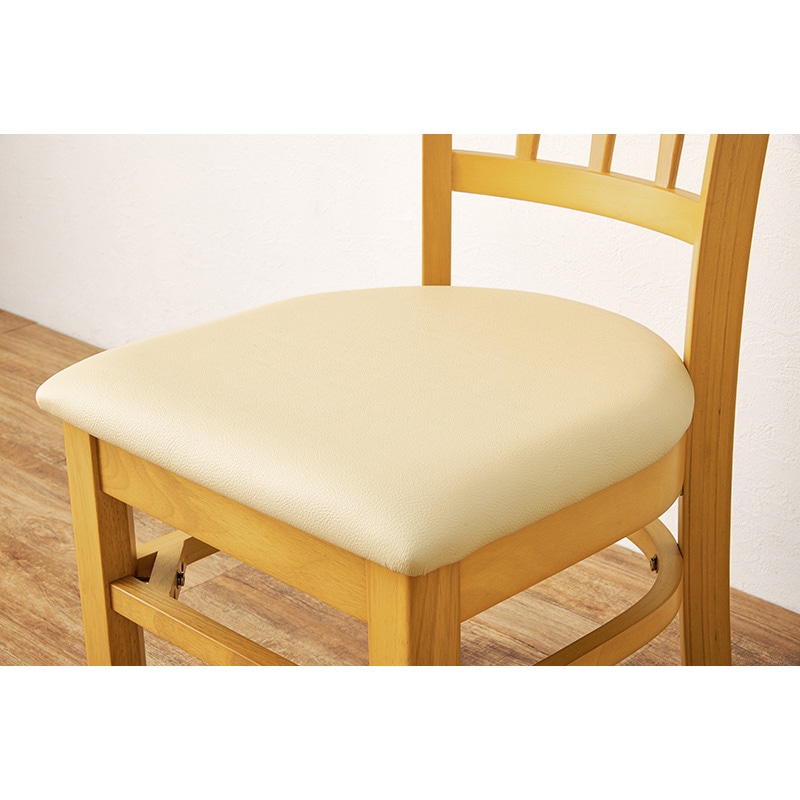 萩原 ダイニングチェアー ナチュラル×PVCレザー VC-7593NA 1台（ご注文単位2台）【直送品】
