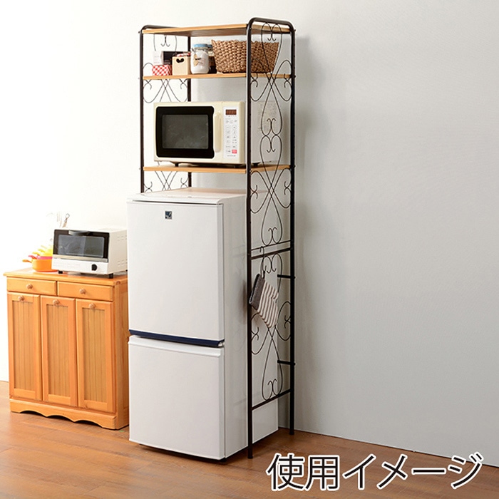 萩原 洗濯機ラック 幅58cm ブラウン KCC-3040BR 1台(ご注文単位1台)【直送品】